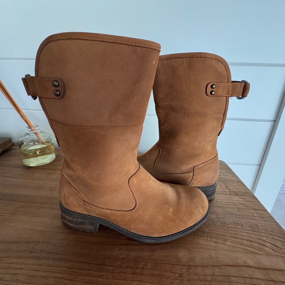 UGG Women's ALDON Chestnut Brown 1017486 Casual Folded Fur Boots